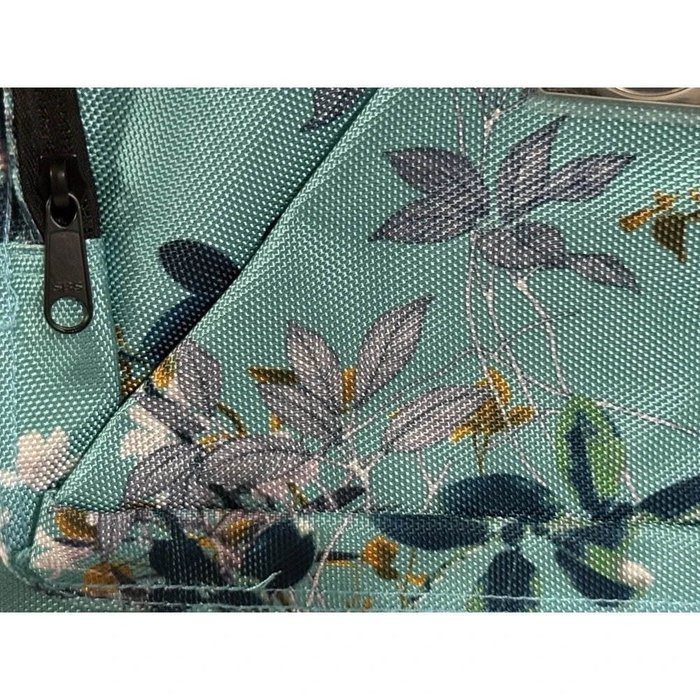 B&C Large Hanging Travel Orginzer Bag Turquoise Flowers Multi-pockets